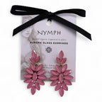Soft Pink - Vintage Glass - Long Drop - Earrings