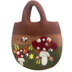 Mushroom Garden Felted Bag
