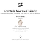 PAW - XS (2-4Kg) Dog Step-in Guardian Harness with Reflective Mesh - Soft Pink - Rose Quartz Charm