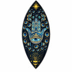 Enamel Incense Bowl - Aluminum - Blue Hamsa
