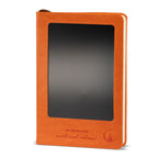 A5 Intention Note Book - LCD Wipe Screen - Orange Leather Effect - 80 Leafs
