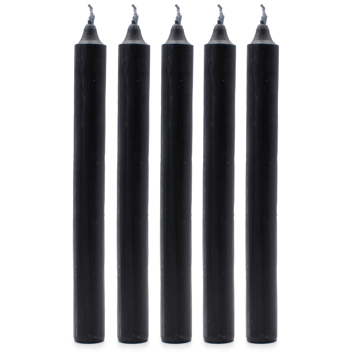 Solid Colour Dinner Candle Set - Pack of 21 - Rustic Black