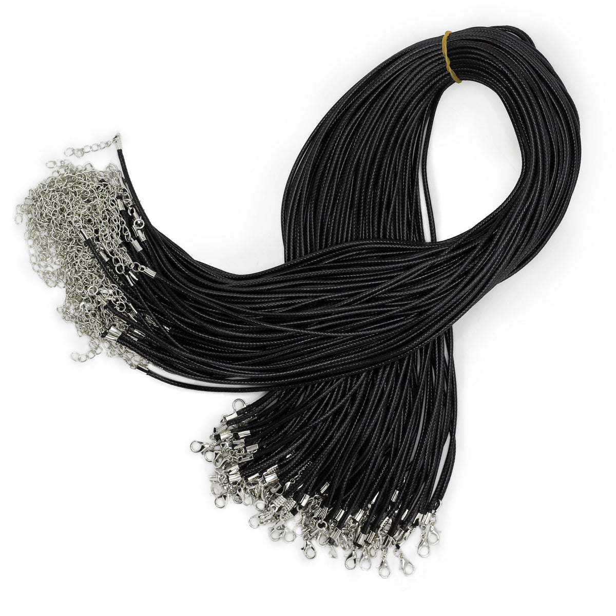 Waxed Pendant Cord - 2mm x 55cm - Black 101 - Pendant Cords | Hearth & Amble