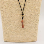 Cord Necklace Gemstone Pendant - Goldstone Bone