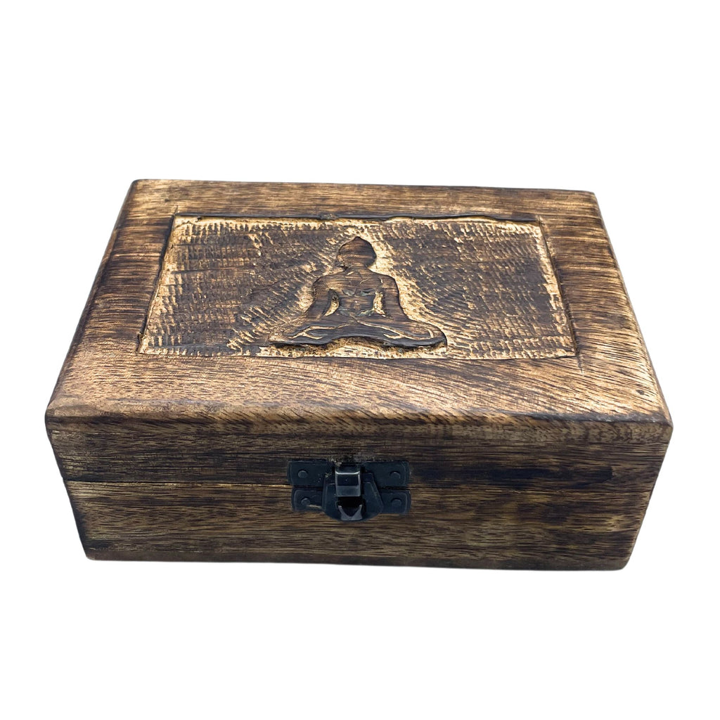Medium Wooden Keepsake Box 15x10x6cm -  Buddha