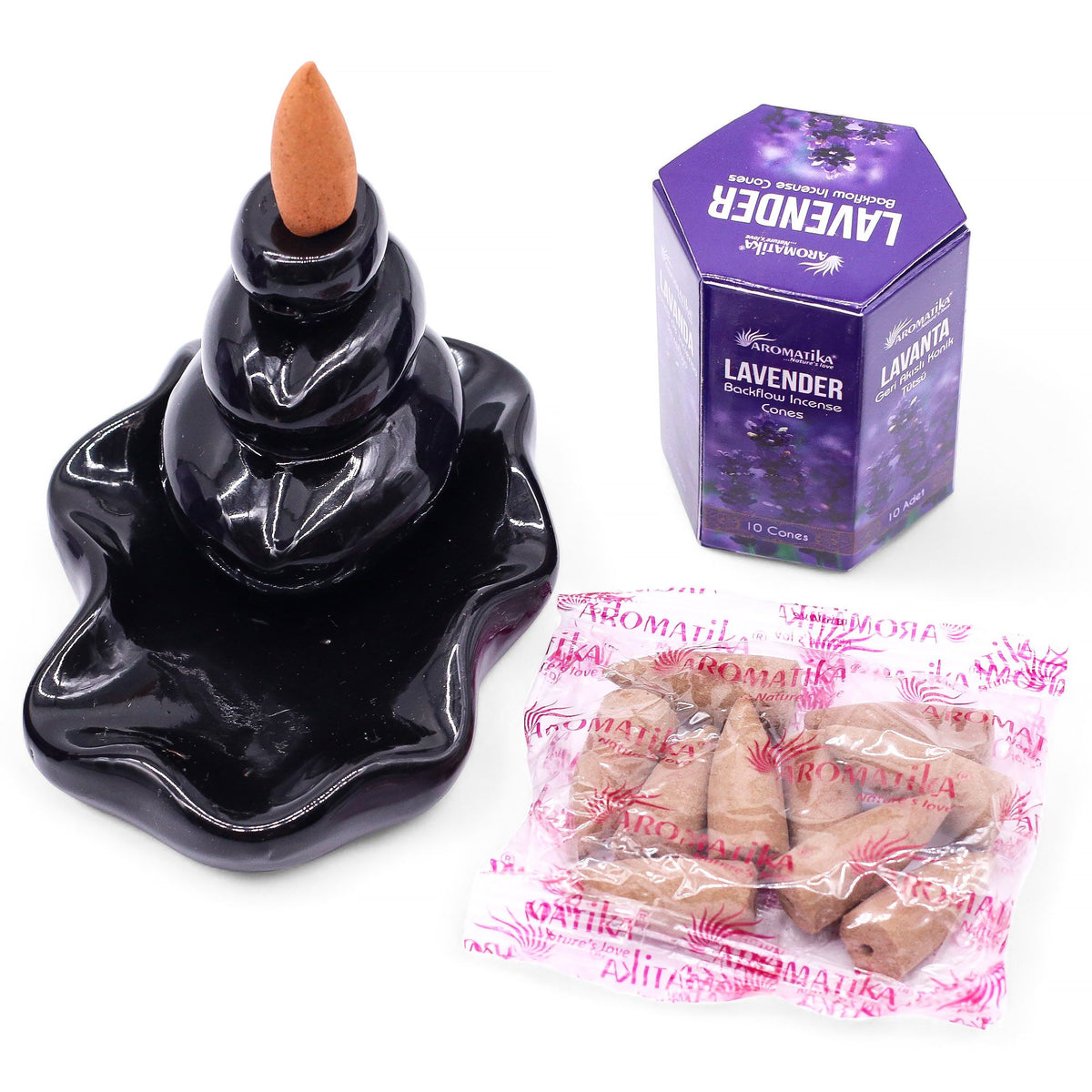 Pack of 10 Masala Backflow Incense - Lavender