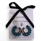 Teal Green - Vintage Glass - Loop - Earrings