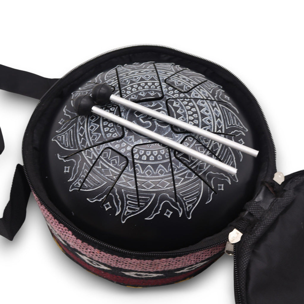 Happy Drum Om Mandala Engraved- 22x15cm