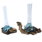 Molten Glass on Wood - Vase