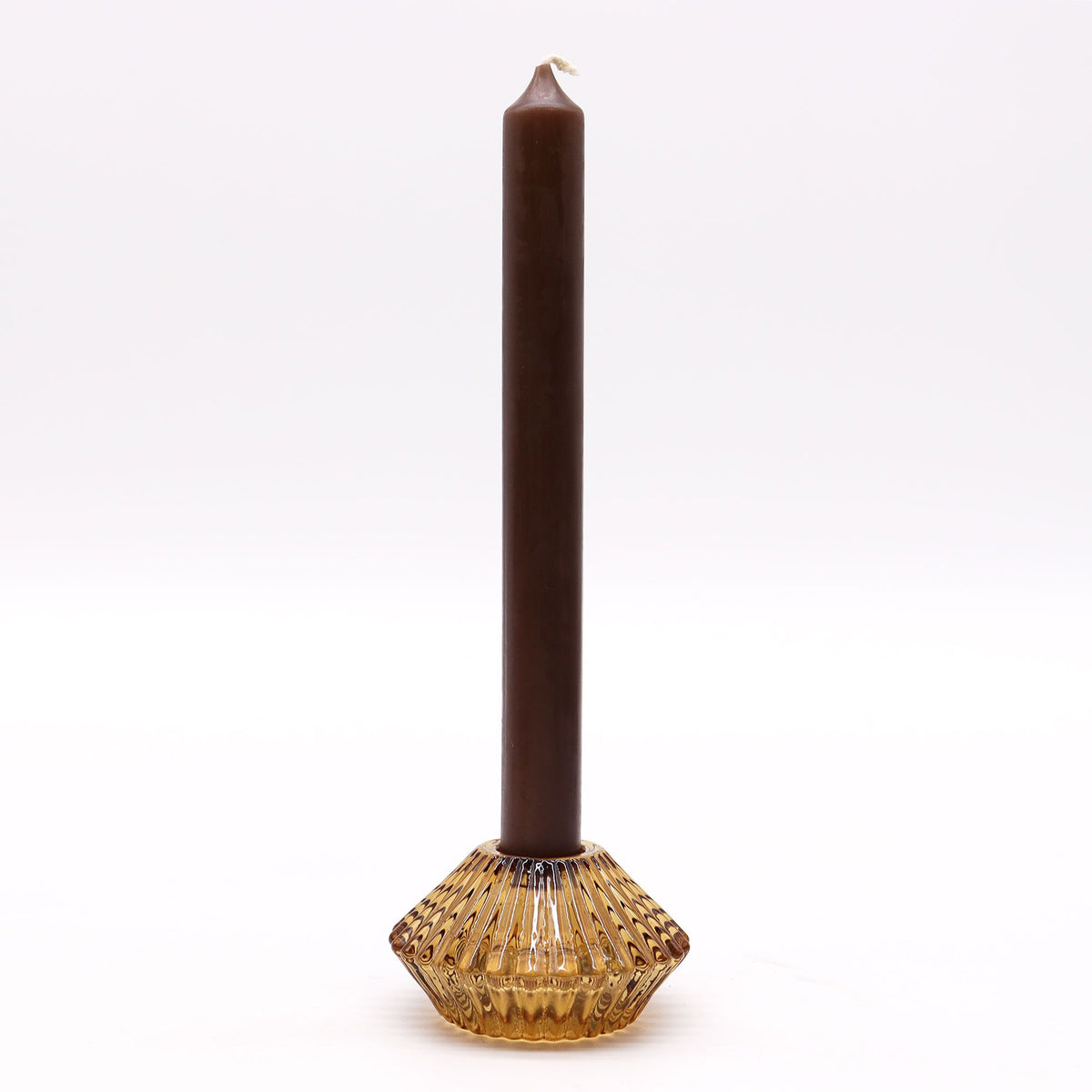Flower Flip Dinner Candle / Tealight Holder - Antique Amber