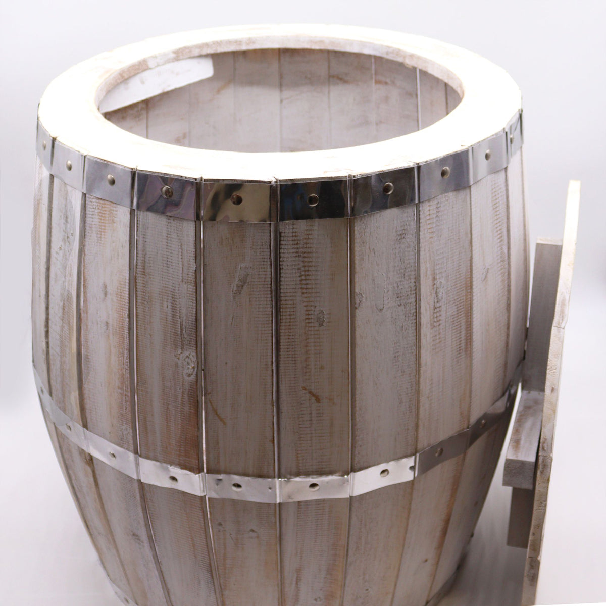 Beer Barrel Table â€“ Whitewash Wood 60 x 48.5 cm