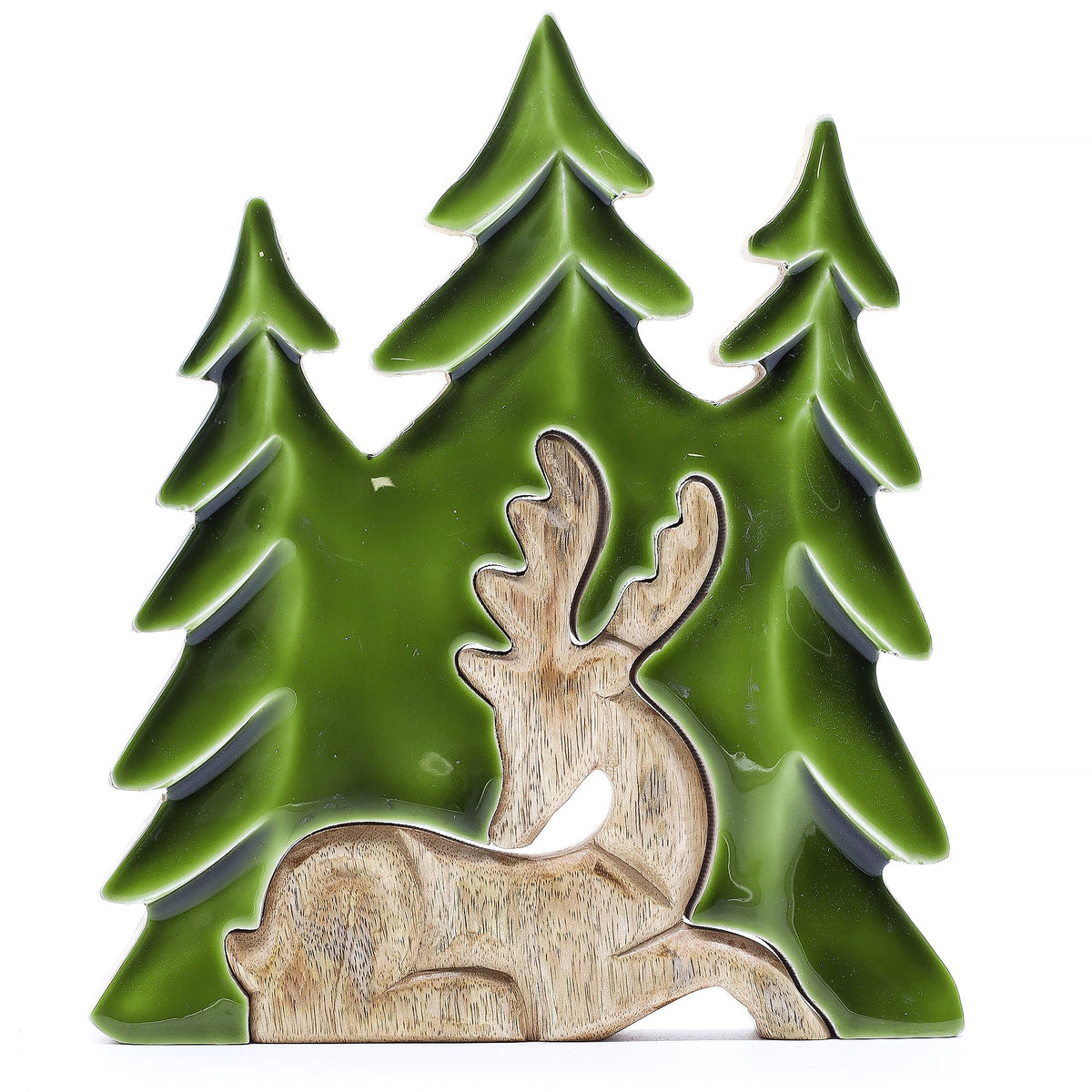 Lost in the Forrest - Stag in the Forrest 3D Wooden Decoration - 23x20cm - Lost in the Forest - Wooden Decorations & Bowls | Hearth & Amble