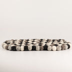 Felt Ball Oval Centre Mat - Multi Grey Colour