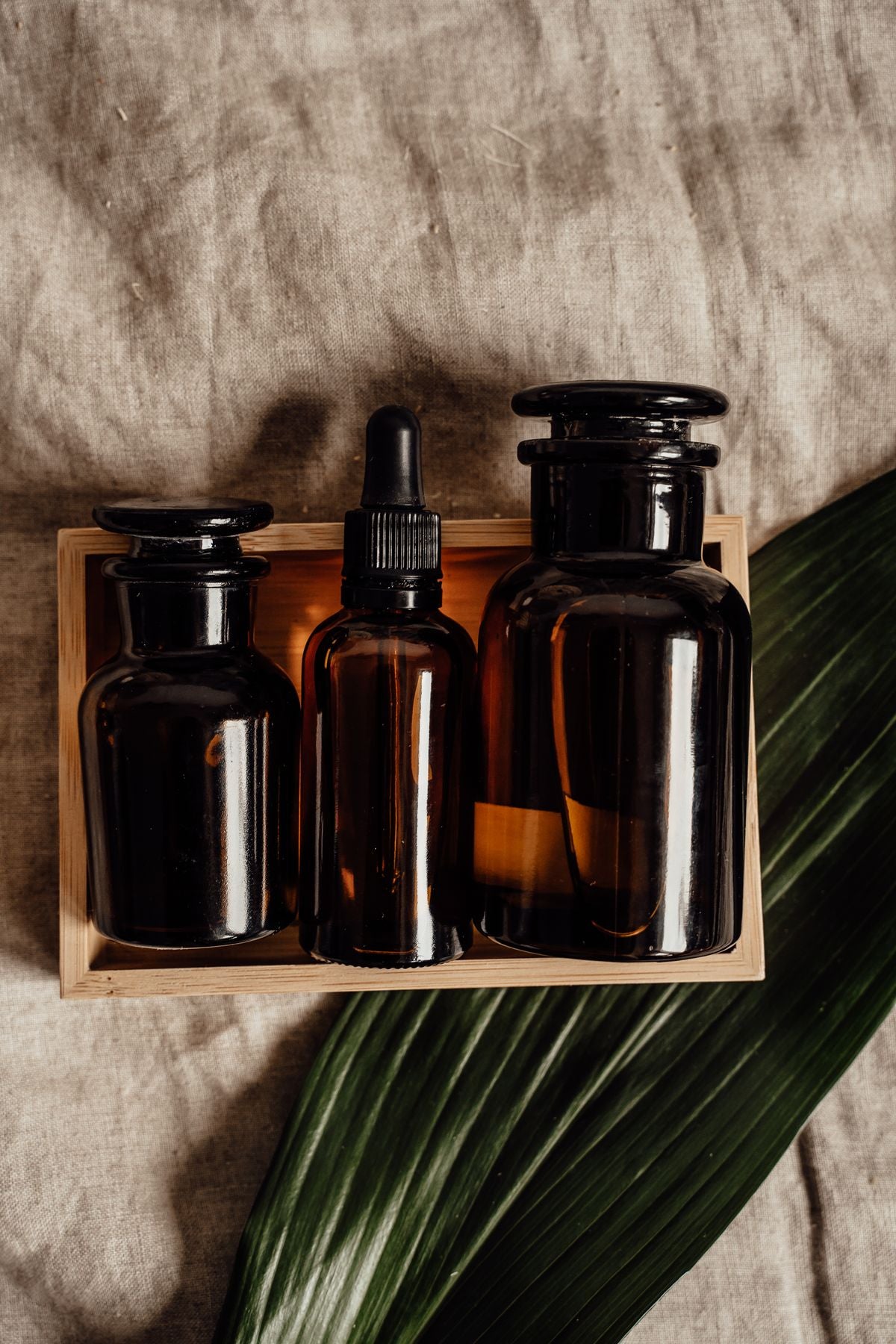 Generic unbranded essential oil bottles